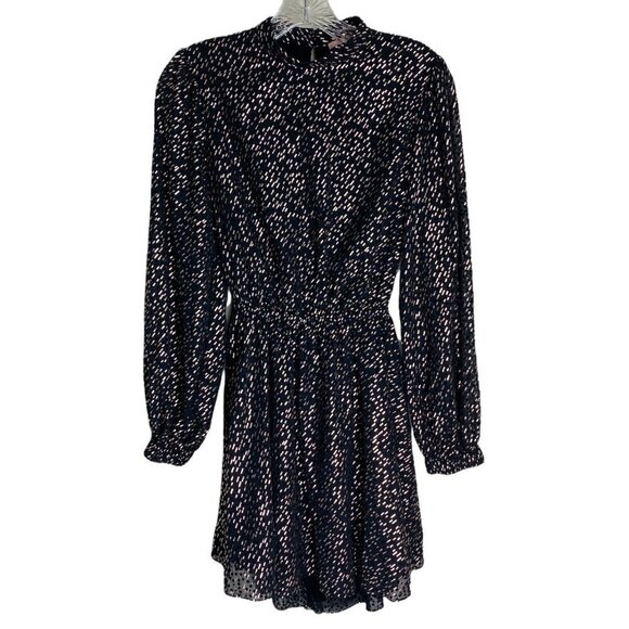 Lé Rumi Black Cocktail Mini Dress Rose Gold METALLIC Open Back Women's Size SM - Picture 8 of 8